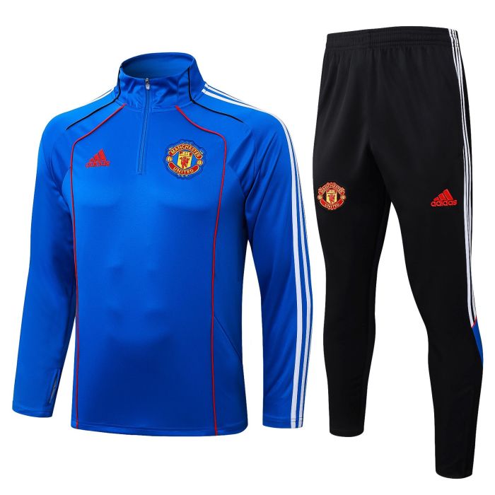 25-26 Man Utd Royal blue Half Pull Tracksuit (半拉链)