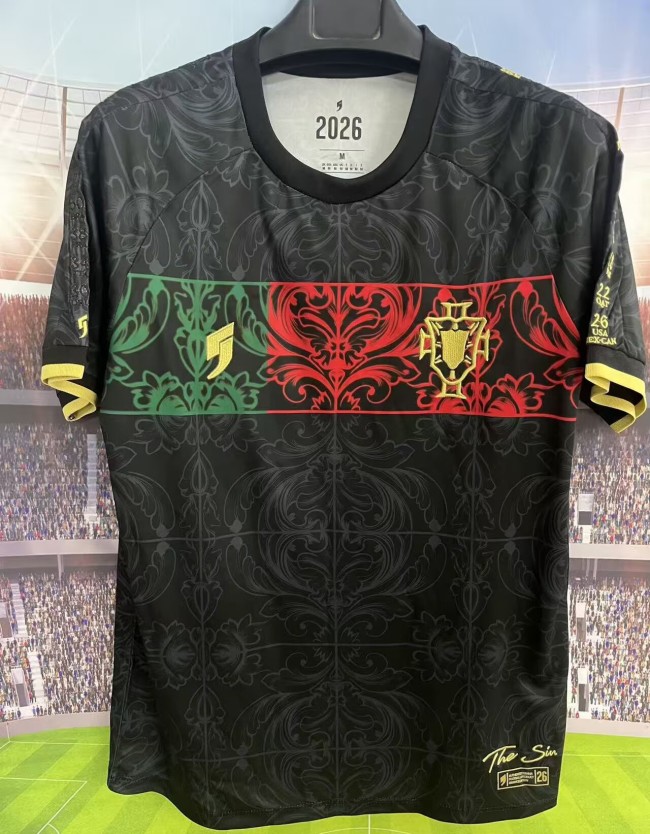 26-27 Portugal Black Red Special Edition Fans Training shirts