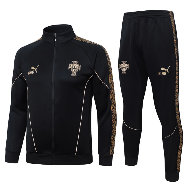 26-27 Portugal Black Jacket Tracksuit