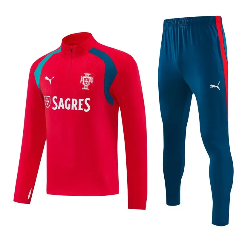 26-27 Portugal Red Half Pull Tracksuit (半拉链)