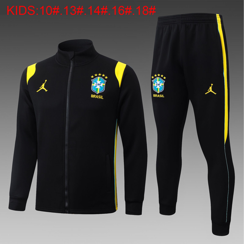 26-27 Brazil Black Kids Jacket Tracksuit(儿童）