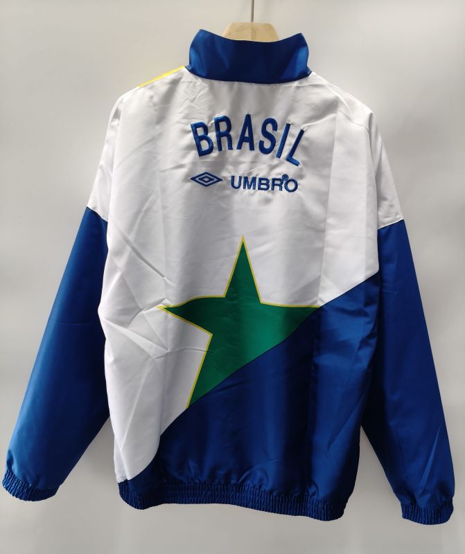 1993-1994 Brazil Blue white Retro Windbreaker