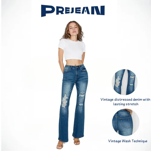 PREJEAN Women's High-Rise Jeans