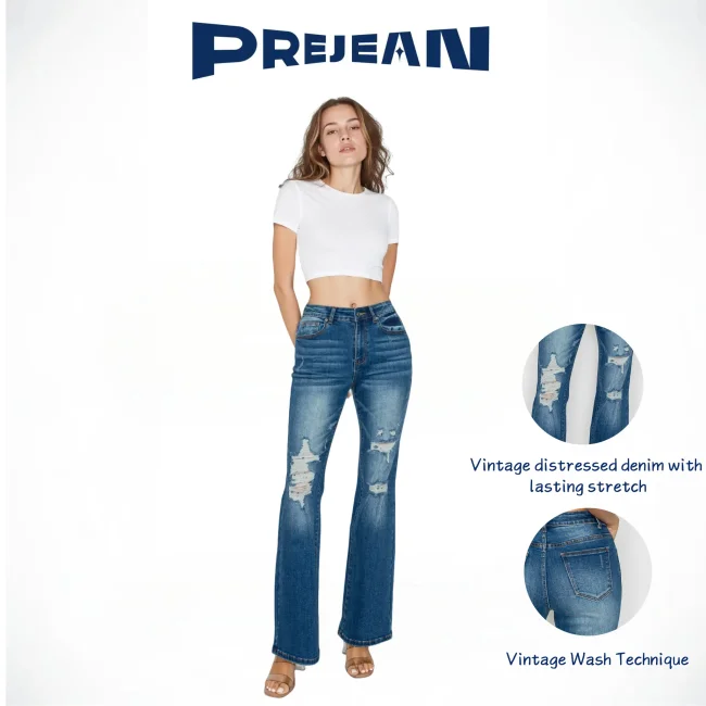 PREJEAN Women's High-Rise Jeans