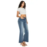 PREJEAN Women's High Rise Stretch Wide Leg Baggy Jeans