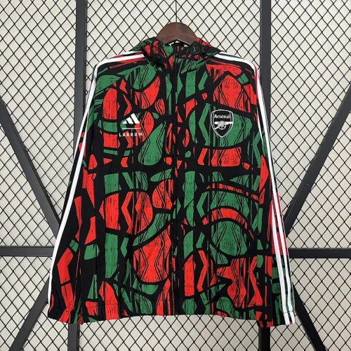24-25 Arsenal Red&Green Windbreaker Jacket Football