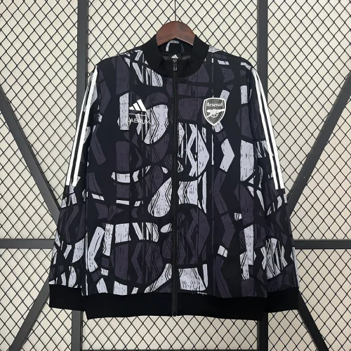 24-25 Arsenal Grey&black Windbreaker Jacket Football