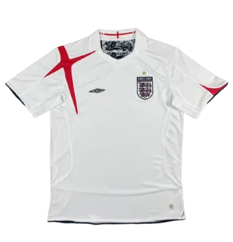 2006 England Retro Soccer Jersey Home Replica World Cup