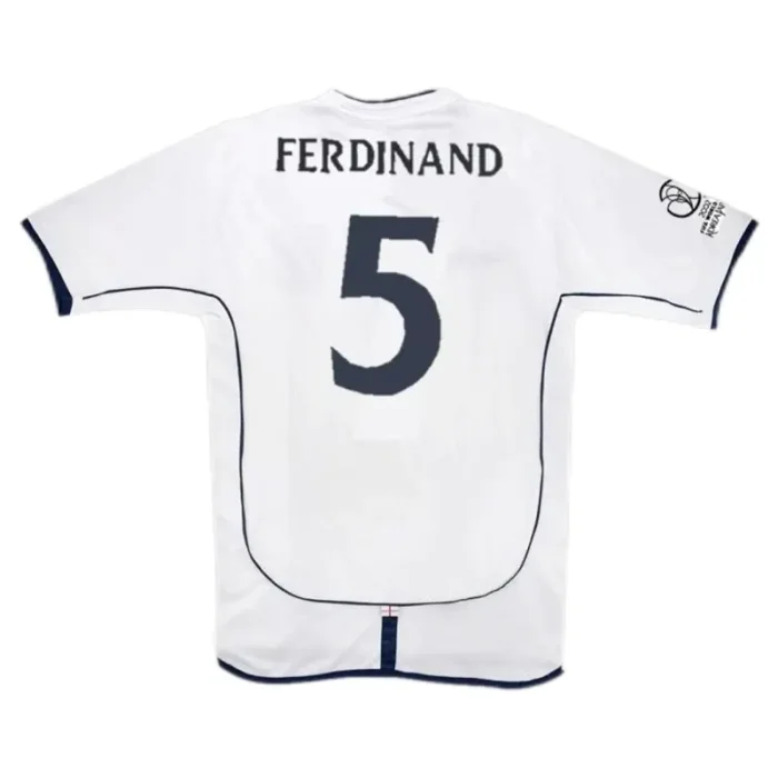 2002 England Retro Soccer Jersey Home Replica World Cup