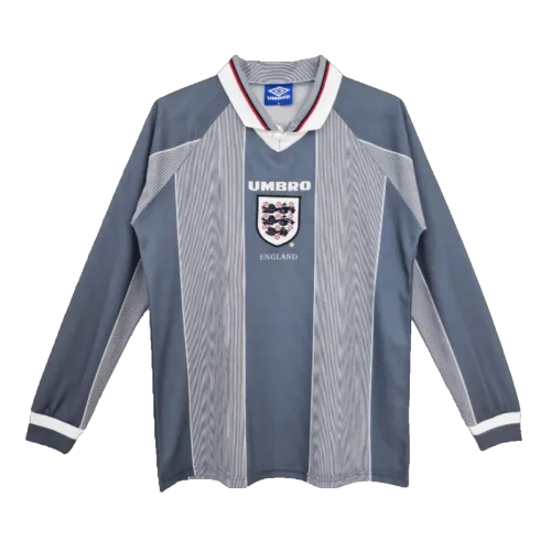 1996 England Retro Away Long Sleeve Jersey Replica Euro Cup