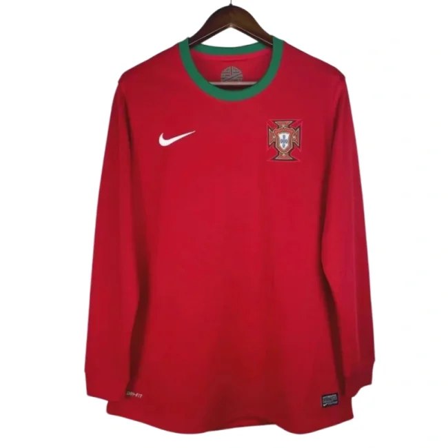 2012 Portugal Retro Home Long Sleeve Soccer Jersey