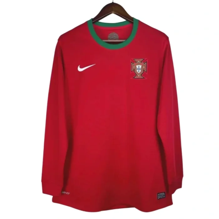 2012 Portugal Retro Home Long Sleeve Soccer Jersey