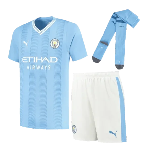 2023/24 Manchester City Home Whole Kit(Jersey+Shorts+Socks)