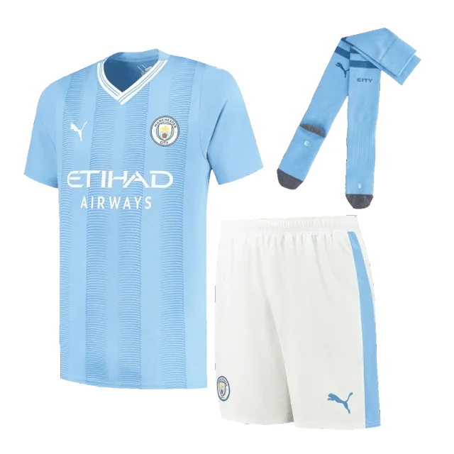 2023/24 Manchester City Home Whole Kit(Jersey+Shorts+Socks)