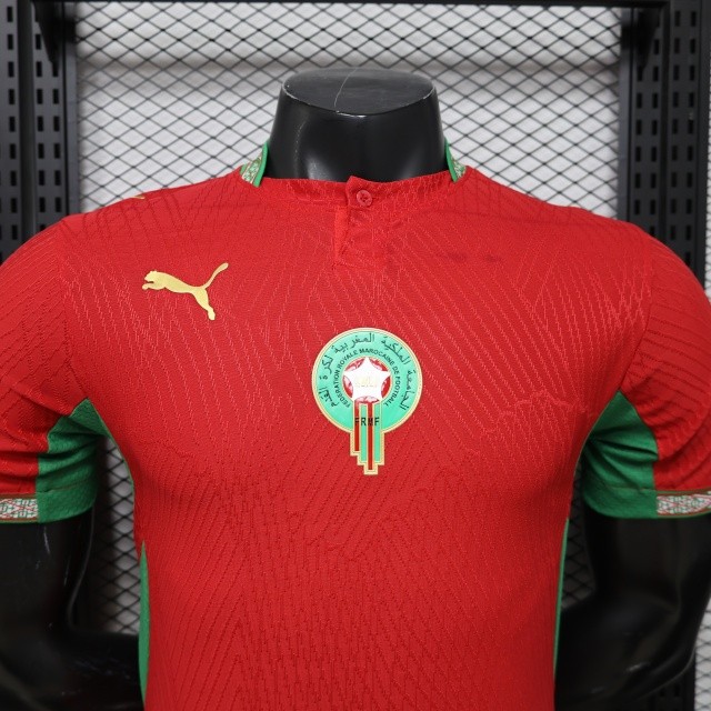 Morocco World Cup 2026 Home Short Sleeve Kit & Jersey Player Version