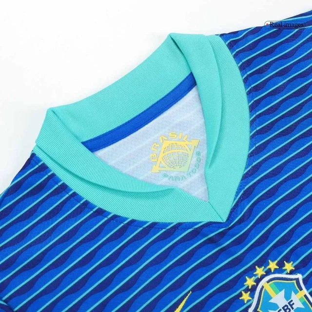 Kids Brazil Custom Away Full Soccer Kits 2024