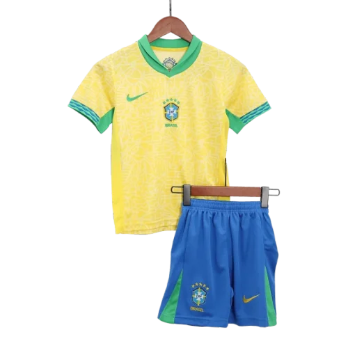 Kids Brazil Home Kit Copa America 2024 Youth Apparels