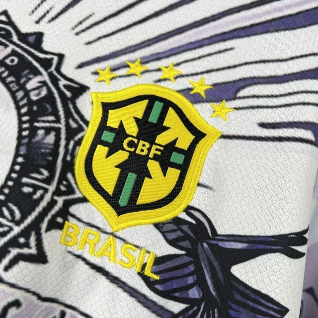 2025 Brazil Cristo Redentor White&Black Special Edition Football Shirt -Fan edition