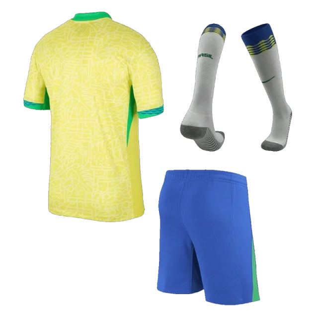 Kids Brazil Custom Home Full Soccer Kits 2024