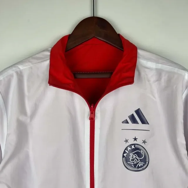 2023-2024 Ajax Reversible Windbreaker（Red-White）Soccer Jersey 1:1 Thai Quality