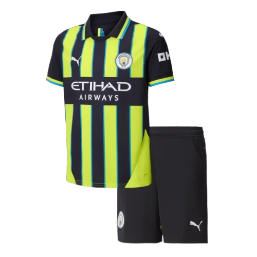 24-25 Manchester City Away Kids Kit Jersey+Shorts