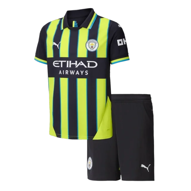 24-25 Manchester City Away Kids Kit Jersey+Shorts