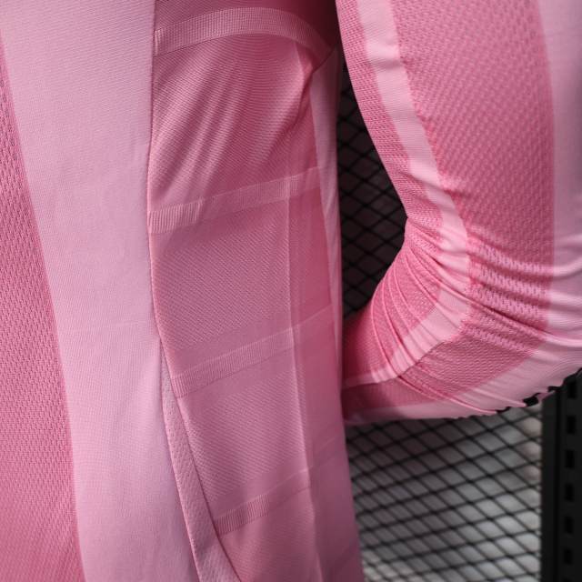 Inter Miami CF Home Pink Soccer Jersey Player Version Shirt Long sleeve 2025-26