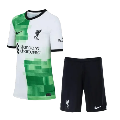 23-24 Kids Liverpool Away Whole Kit Jersey+Shorts+Socks