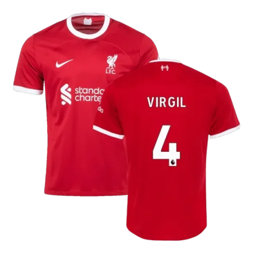 23-24 M.SALAH #11 VIRGIL #4 SZBOSZLAI #8 MAC ALLISTER #10 Liverpool Home Jersey