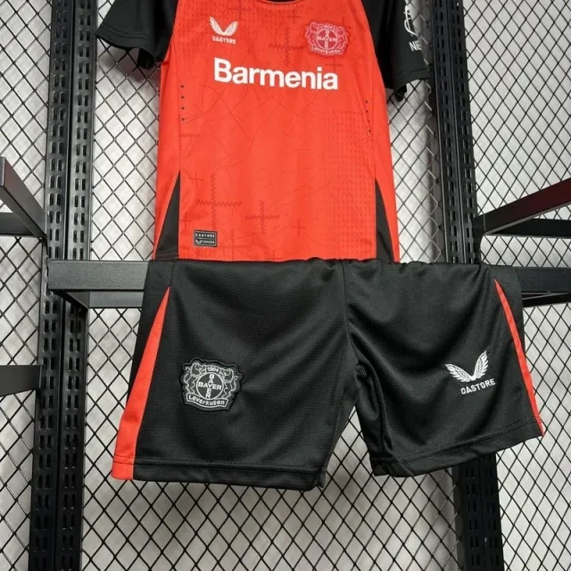 24-25 Bayer 04 Leverkusen Kids Kit Home Soccer Jersey