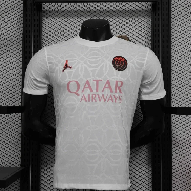 25-26 PSG Player Version Academy Pro Pre-Match White Jersey Customized team emblem stars