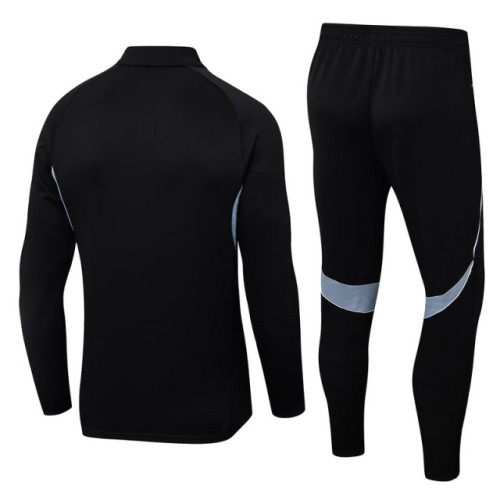 25-26 Real Madrid Black Football Tracksuits Long Jacket Suits