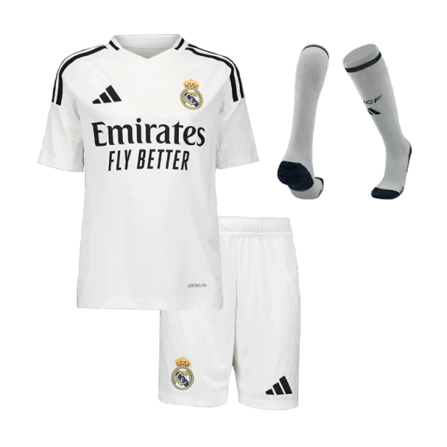 Kids Real Madrid Custom Home Full Soccer Kits 2024-25