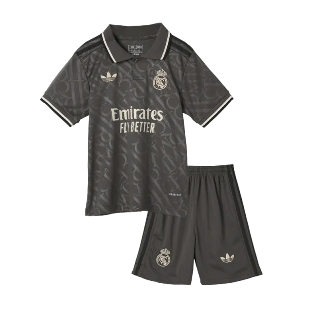 Real Madrid 24-25 Third Away Grey Kids Kits Jersey+Shorts