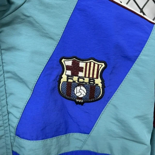 2025-26 Barcelona Retro Training Windbreaker jacket Green