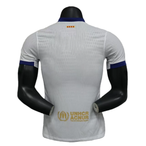 2025-26 Barcelona Home Player Version Shirt White Jersey Without Spofity Text