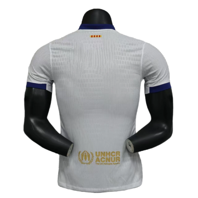 2025-26 Barcelona Home Player Version Shirt White Jersey Without Spofity Text