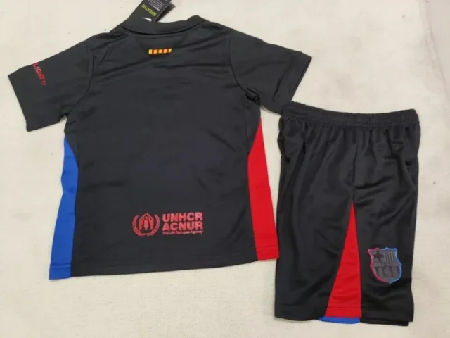 24-25 Kids Barcelona Away Kit(Jersey+Short) Without Spofity Text