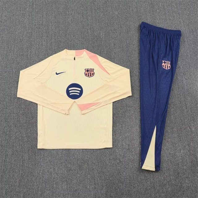 25-26 Barcelona Gold Training Kits Long Football Track suits