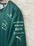 2025 F1 Aston New Pattern Short Sleeve Racing Suit（圆领，背后14号）