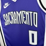 24-25 KINGS MONK #0 Purple Retro Top Quality Hot Pressing NBA Jersey(V领）