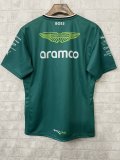 2025 F1 Aston New Pattern Short Sleeve Racing Suit（圆领，无号码）