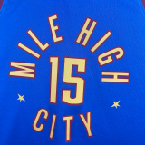 22-23 Nuggets JOKIC #15 Blue Top Quality Hot Pressing NBA Jersey (Trapeze Edition) 飞人版