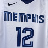 2023 GRIZZLIES MORANT #12 White Top Quality Hot Pressing Kids NBA Jersey