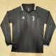JUV Black Long Sleeve Retro Soccer Jersey