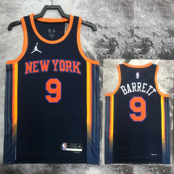 22-23 KNICKS BARRETT #9 Black Top Quality Hot Pressing NBA Jersey (Trapeze Edition)
