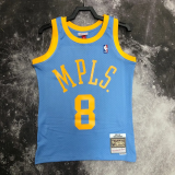 2002 LAKERS BRYANT #8 Light blue Retro Top Quality Hot Pressing NBA Jersey