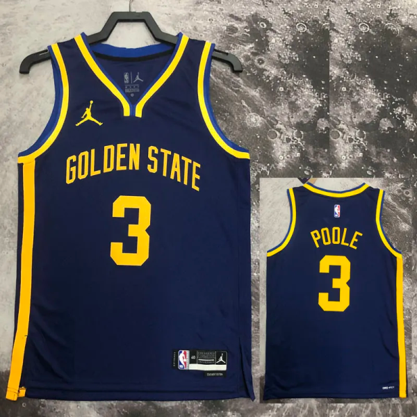 22-23 WARRIORS POOLE #3 Dark blue Top Quality Hot Pressing NBA Jersey (Trapeze Edition)