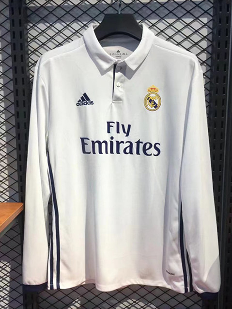 2016-2017 RMA Home Long Sleeve Retro Soccer Jersey
