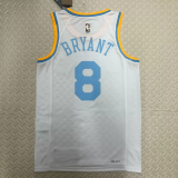 22-23 LAKERS BRYANT #8 White Top Quality Hot Pressing NBA Jersey (Retro Logo)